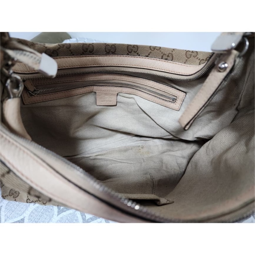 Authentic Gucci GG Canvas Medium Icon Bit Hobo Bag Beige/Brown - Picture 13 of 14